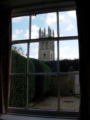 The view of Magdalen Tower from my window. 
