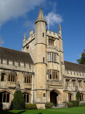 Tower overlooking the cloisters (not Magdalen Tower)