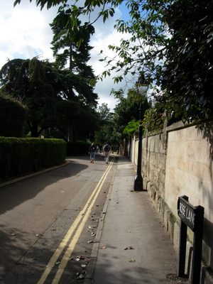 View down Rose Lane. My building is behind the wall on...