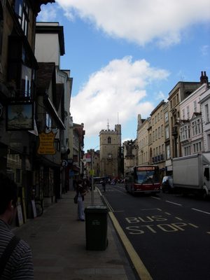 High Street ends at Carfax tower