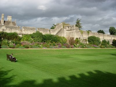View of the old city wall from the Garden Quad. New ...