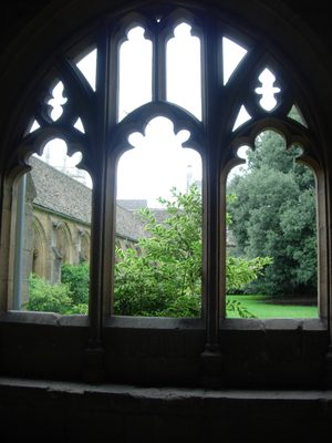 View into the cloister courtyard