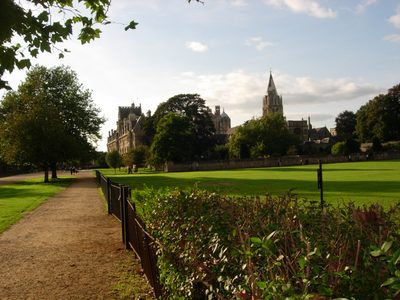 View across a rugby field to Christ Church College