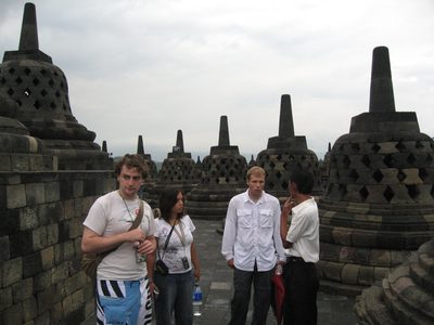 John listening to our tour guide, and our two dutch...